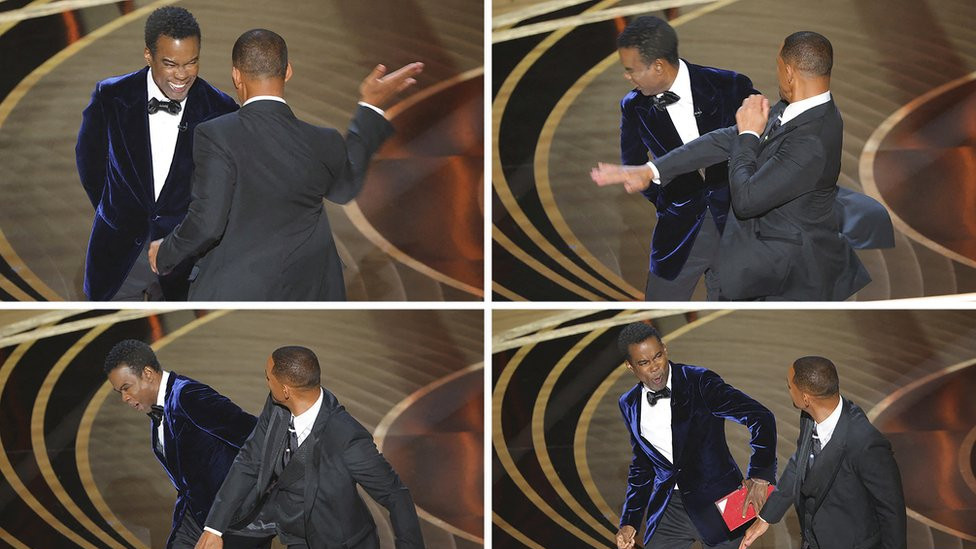 Will Smith hitting Chris Rock at the Oscars