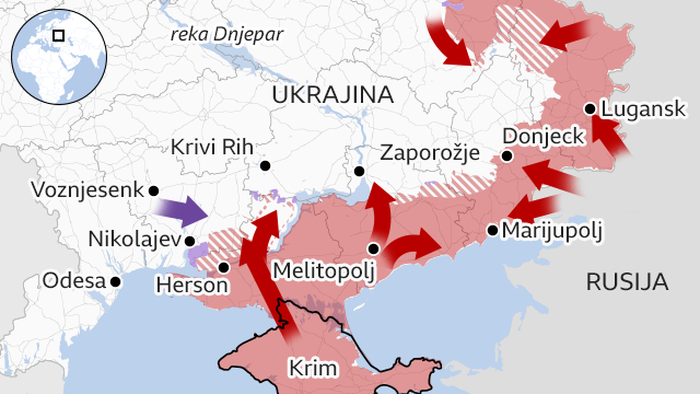mapa ukrajine, jug