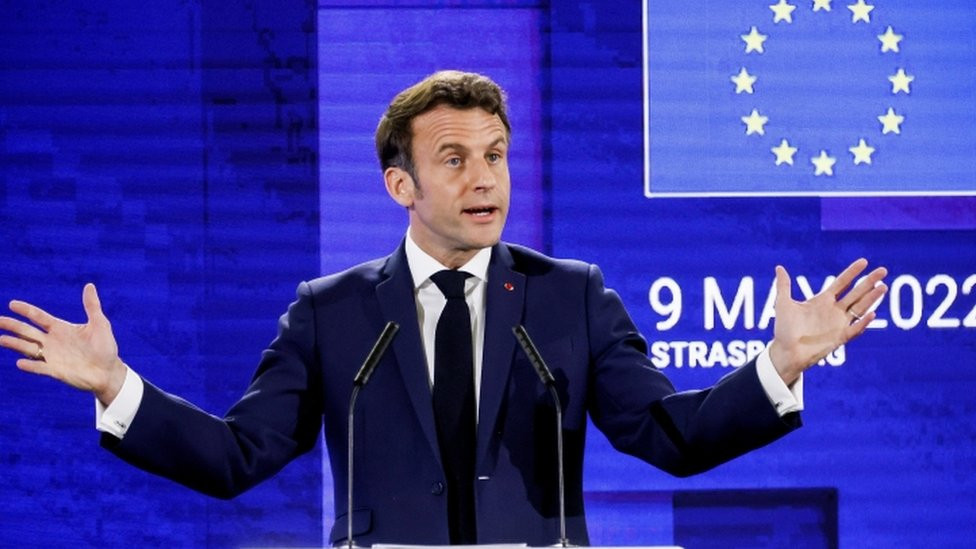 Image shows Emmanuel Macron