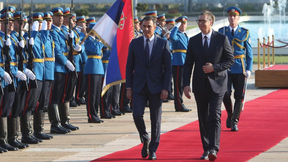 Pedro Sančez, španski premijer i Aleksandar Vučić, predsednik Srbije