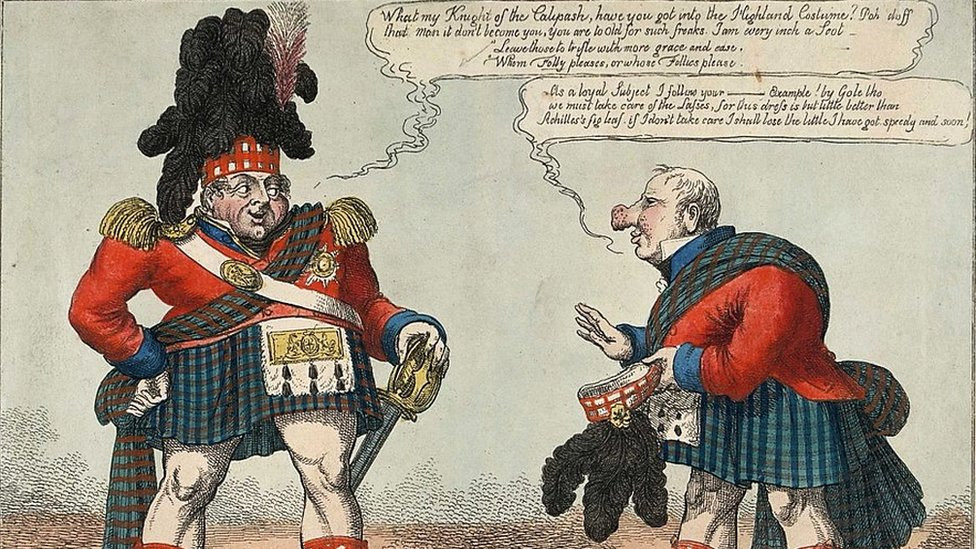 King George IV in his short kilt