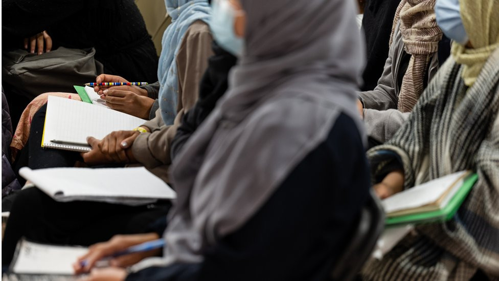 Female students in Afghanistan.