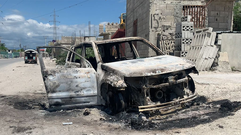 Burnt out car