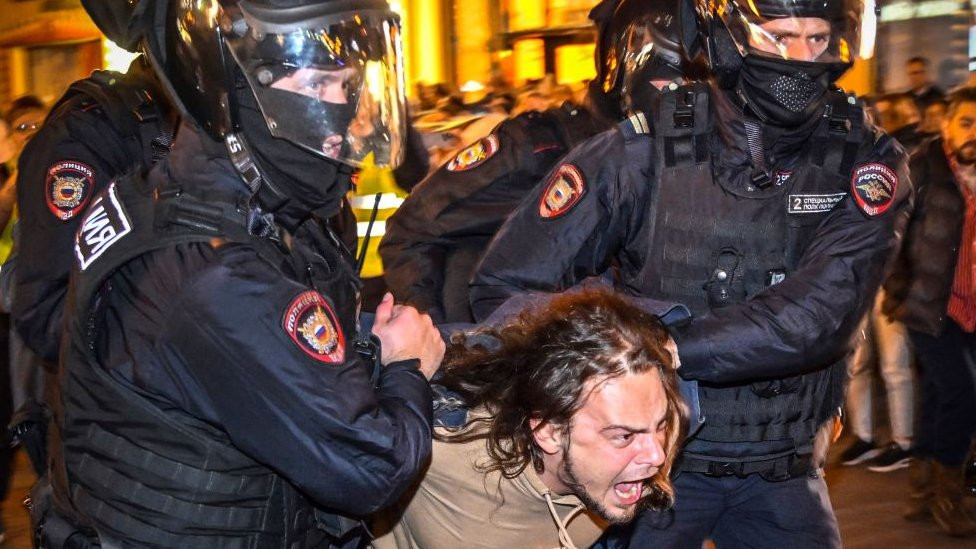 Protesti, Moskva, 2022.