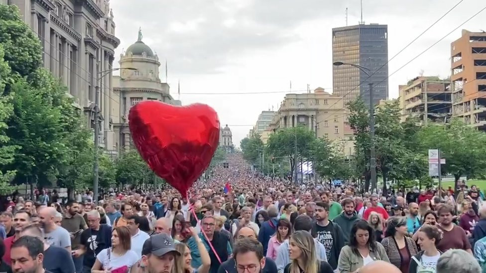 Kolona u centru Beogradu