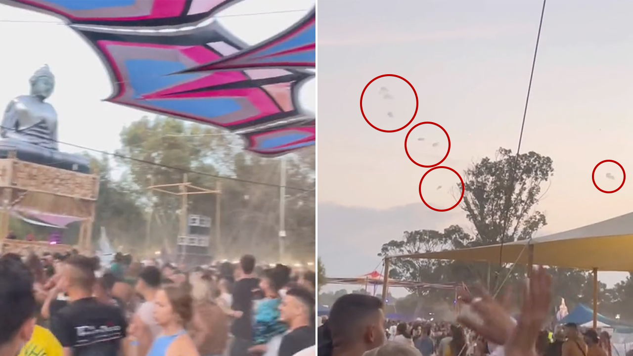 Screengrabs taken from a video of a festival in Israel