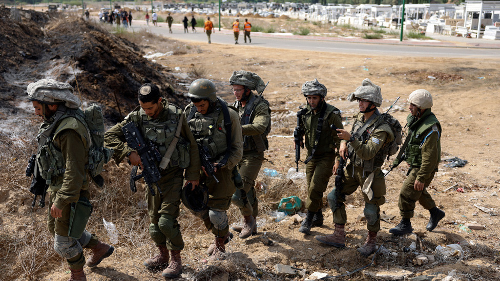 Israeli soldiers respond to an alert of an apparent security incident, in Ashkelon, southern Israel