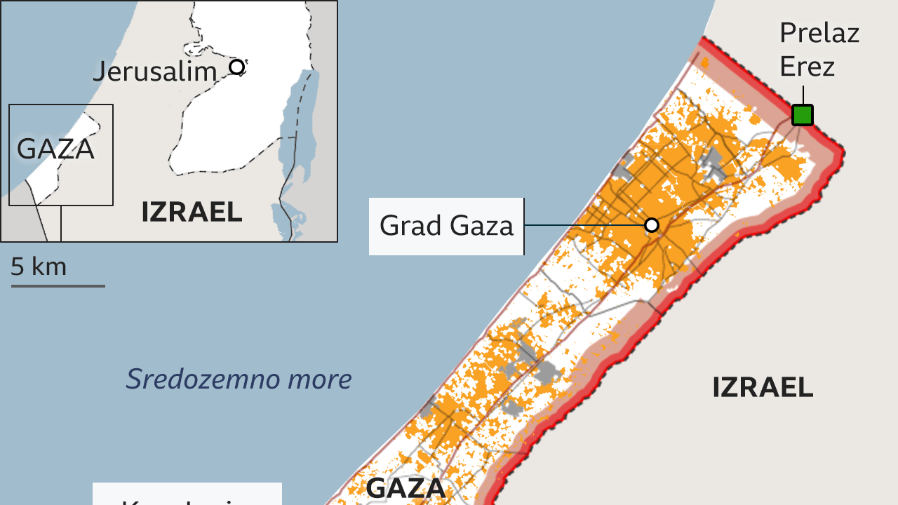 mapa pojasa gaze, detaljna mapa pojasa gaze, gaza
