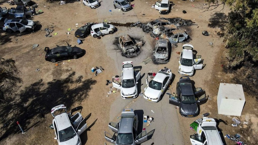Burned and destroyed cars