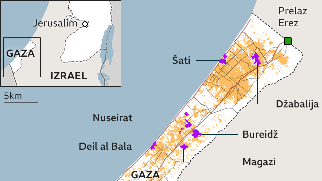 mapa Pojasa Gaze
