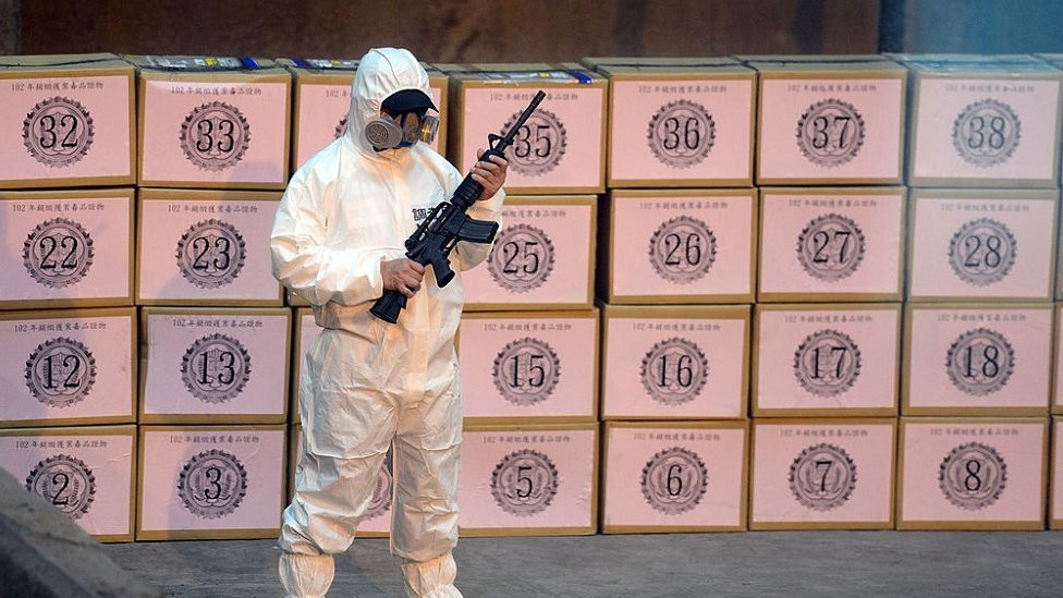 Drug disposal warehouse in Taipei with armed security
