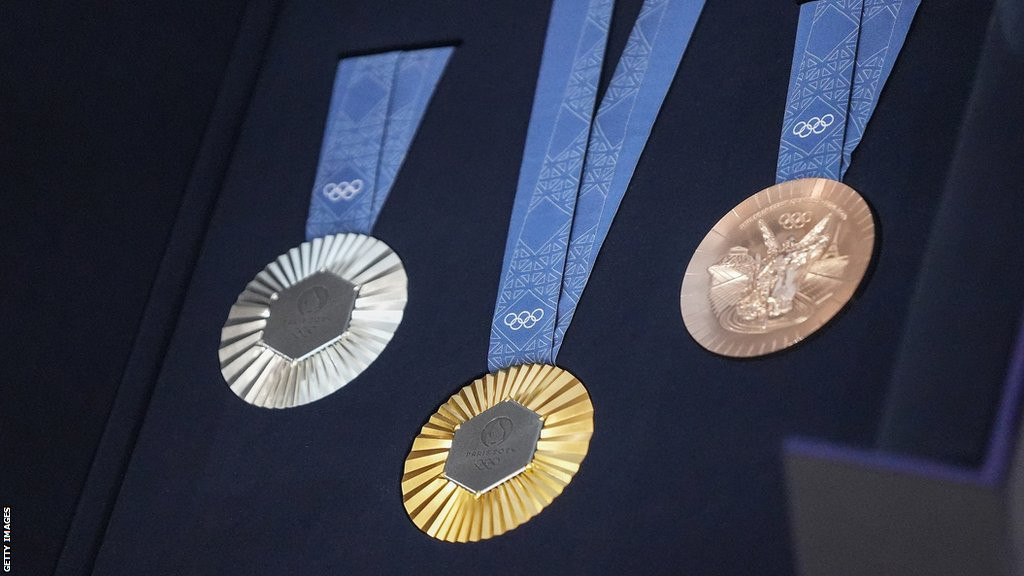 Gold, silver and bronze Olympics medals for Paris 2024