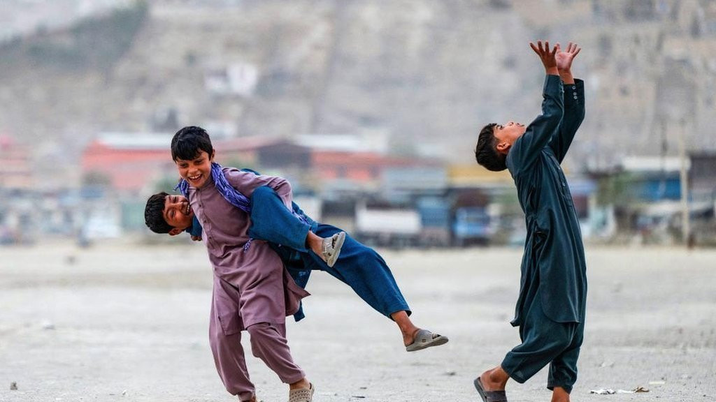 Afghan boys playing