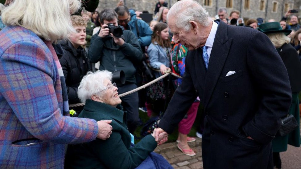 King Charles greets well-wishers