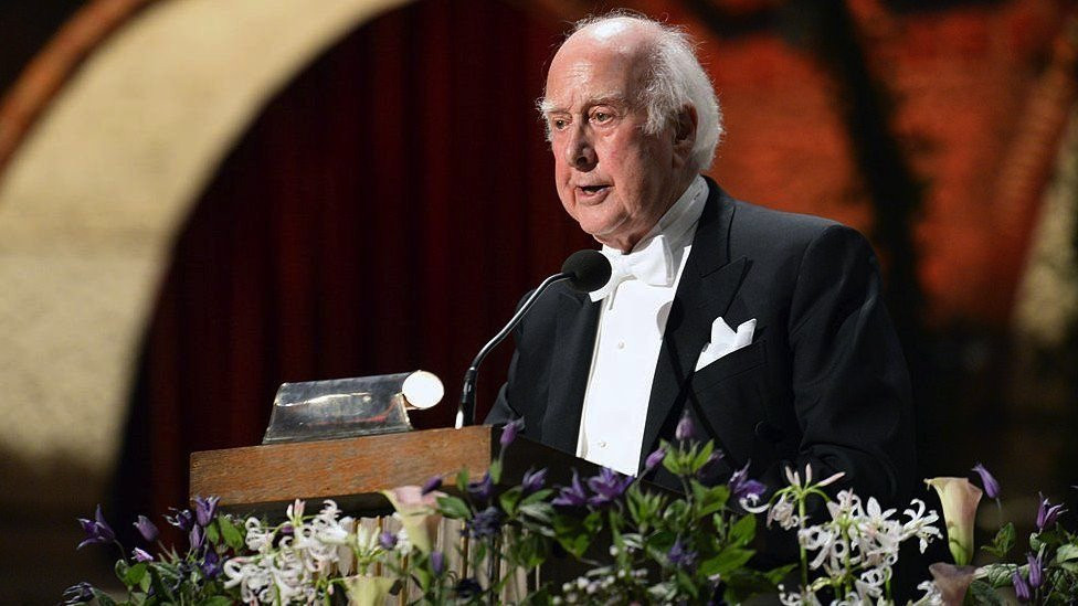 Higgs at the Nobel Prize ceremony, 10 December 2013