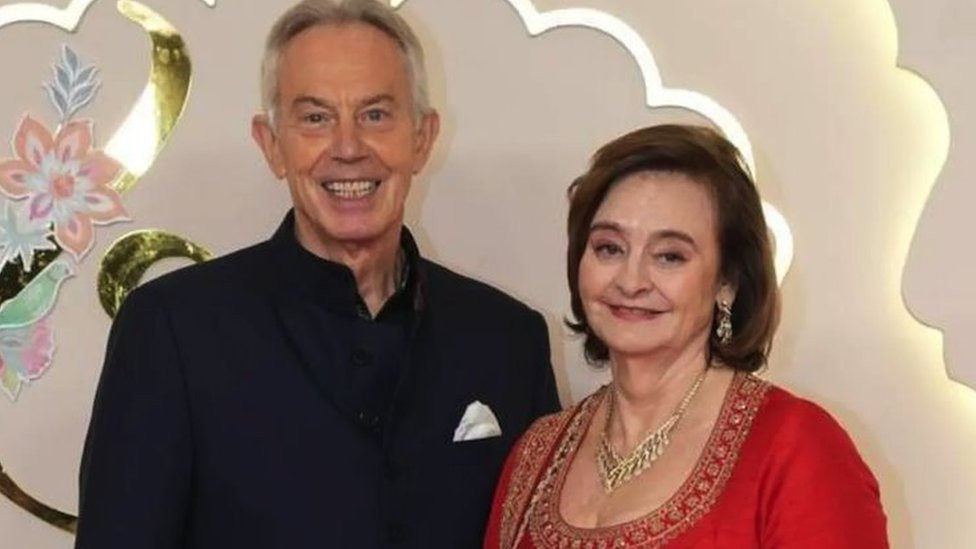 Former UK PM Tony Blair and his wife Cherie attended the lavish ceremony