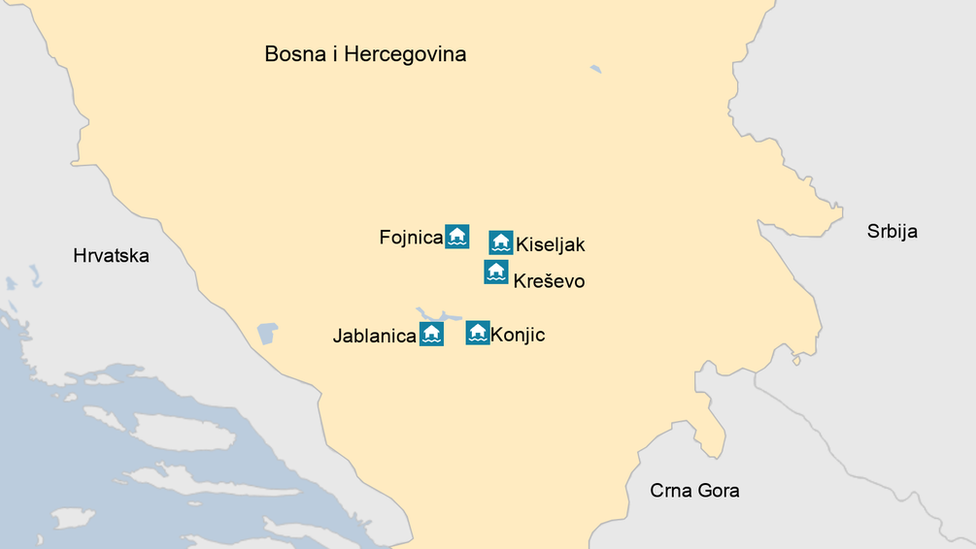 Mapa najugroženijih područja u Bosni i Hercegovini