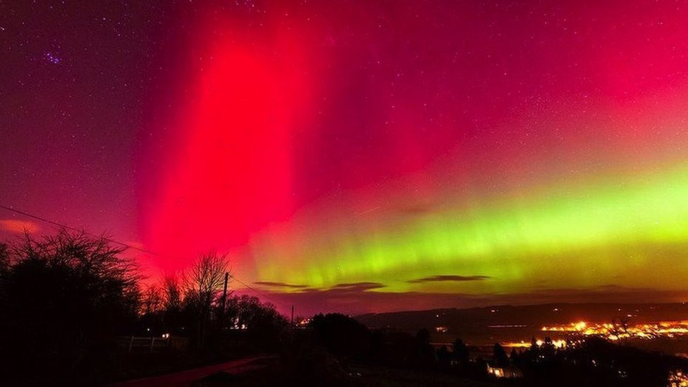 The Northern Lights can glow in colours ranging from scarlet to green