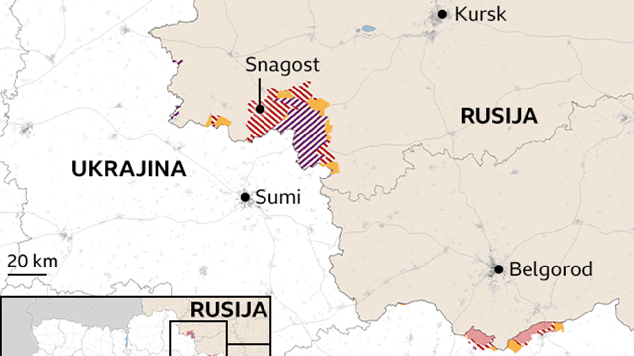 Mapa ofanzive na Kursk