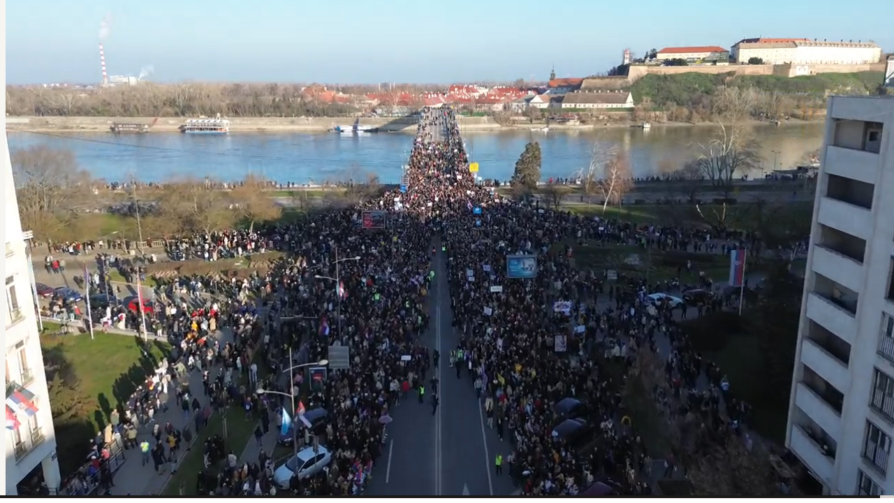 blokada mostova u novom sadu, novi sad, studentski protest