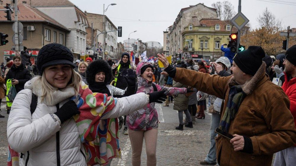 studenti, studentski protest, studentsko pešačenje do Kragujevca