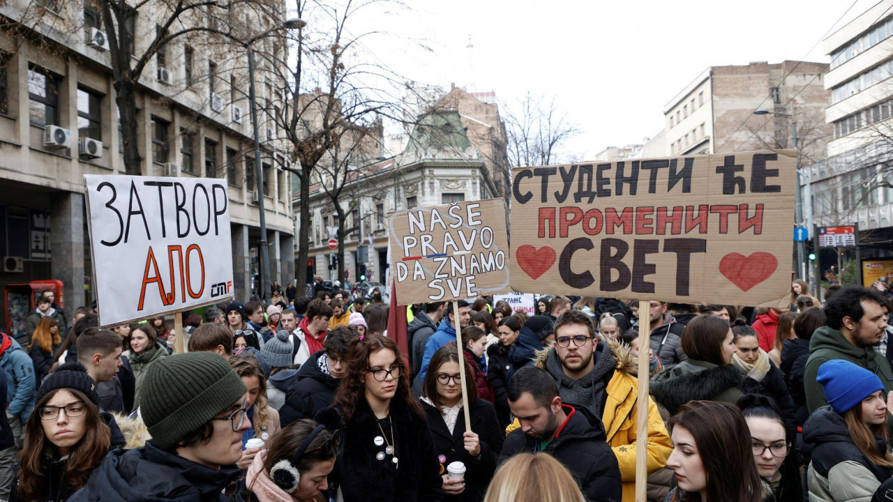 Studenti na protesti u Beogradu