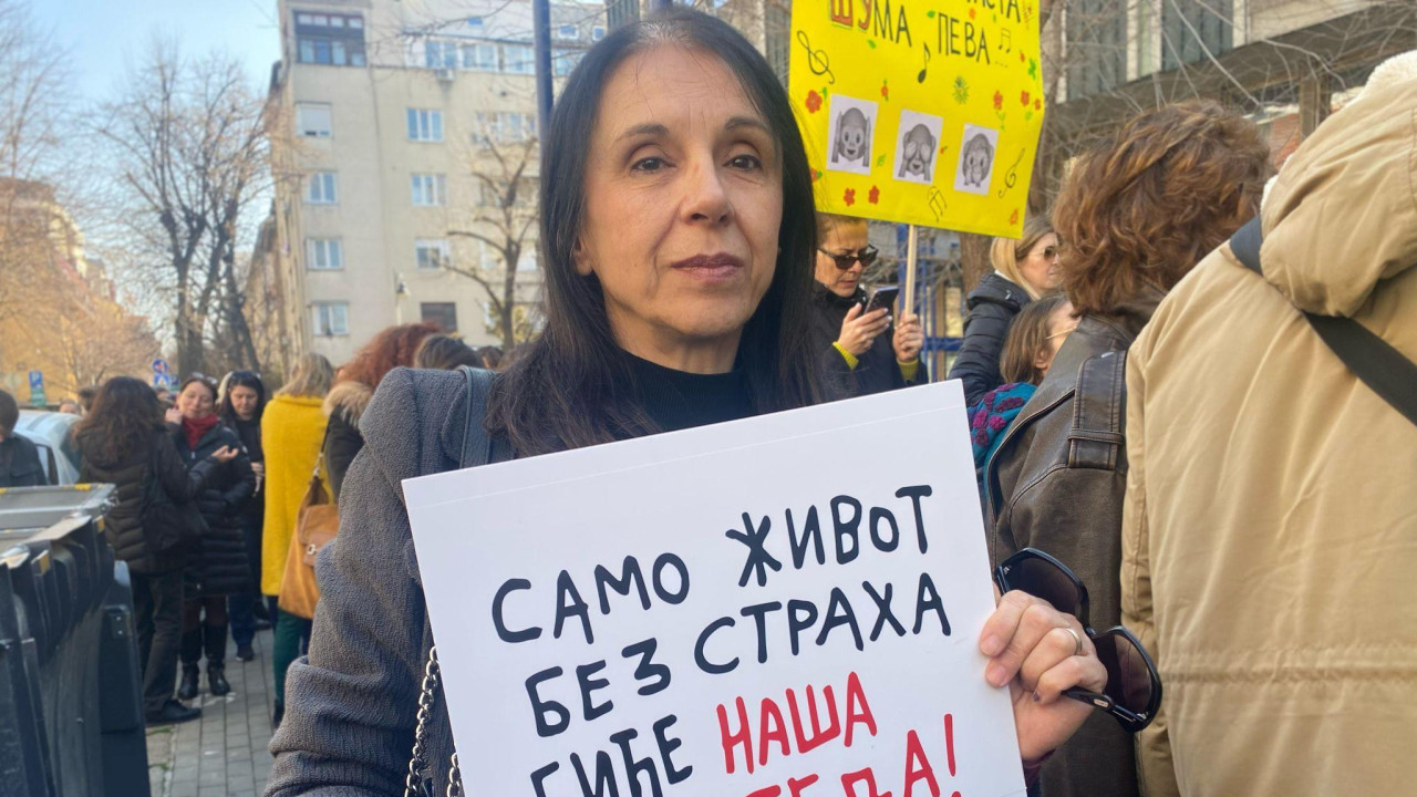 Ljiljana Stevanović na protestu u Beogradu