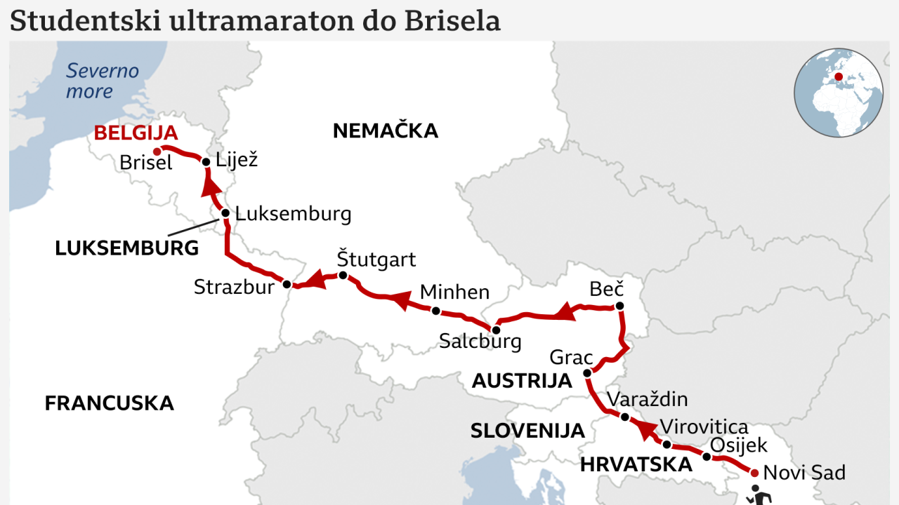 studenti maratonci, maraton do brisela, maraton studenata do Brisela, studenti trče do Brisela