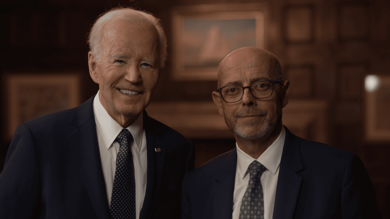 The BBC's Today programme presenter Nick Robinson and Joe Biden