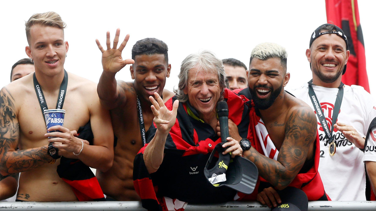 Trener Flamenga Žorže Žesus proslavlja osvajanje Kopa Libertadores 2019.
