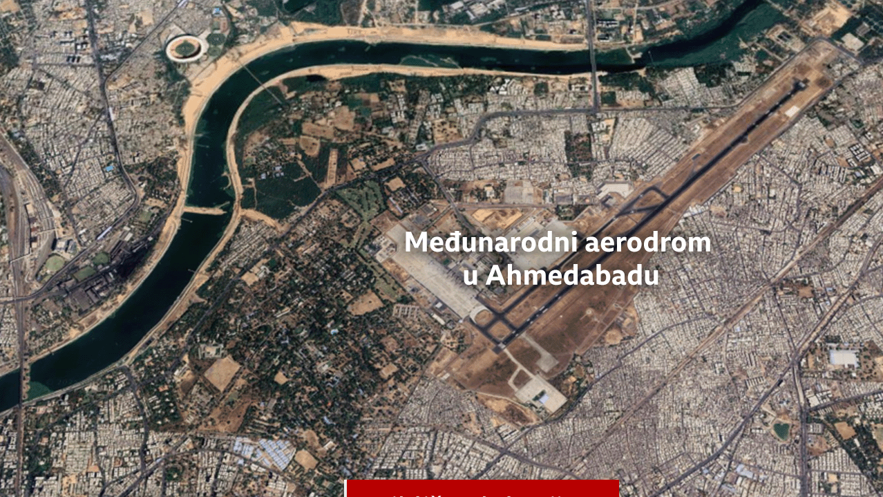 Mapa mesta gde se srušio avion