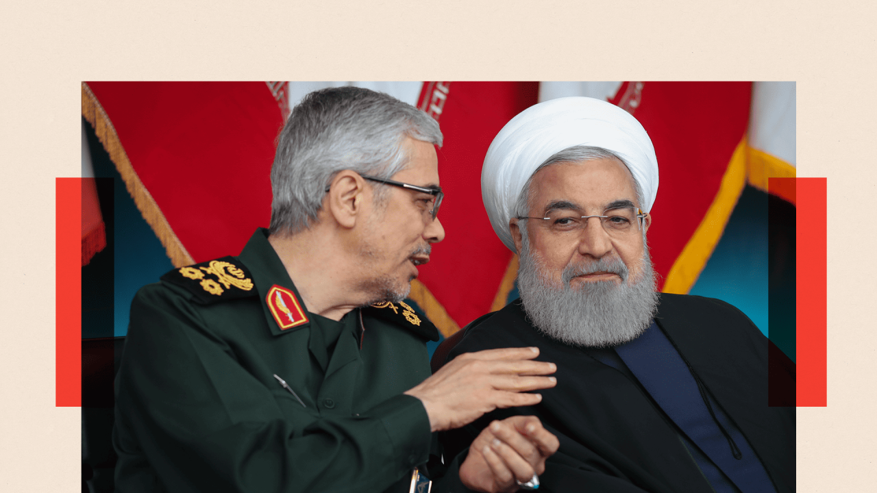  Fotografija iz arhive od 18. aprila 2019. godine prikazuje iranskog načelnika Generalštaba Mohameda Bagerija i tadašnjeg iranskog predsednika Hasana Rohanija kako prisustvuju vojnoj paradi u Teheranu, Iran.