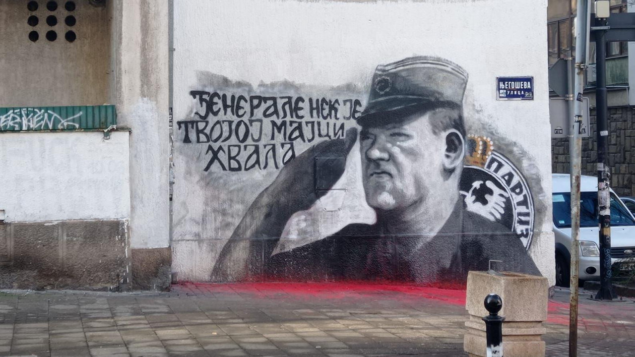 Grafit sa likom ratnog zločinca Ratka Mladića