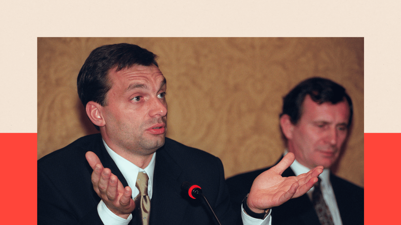 stara fotografija Viktora Orbana na konferenciji za medije 