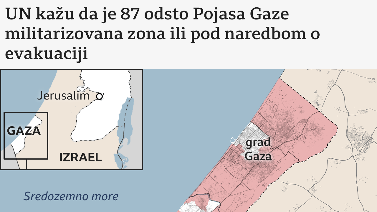 mapa pojasa gaze, koje delove gaze kontroliše izraelska vojska