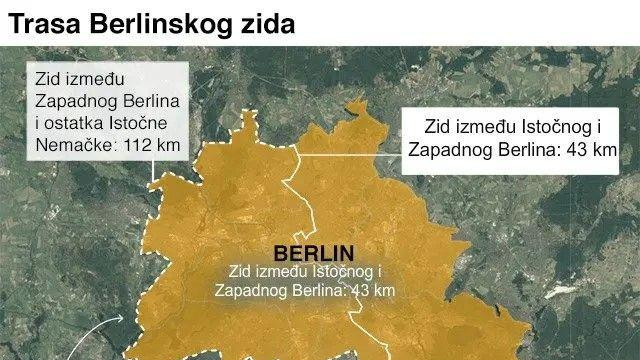 berlinski zid, kuda je išao berlinski zid, gde se protezao berlinski zid
