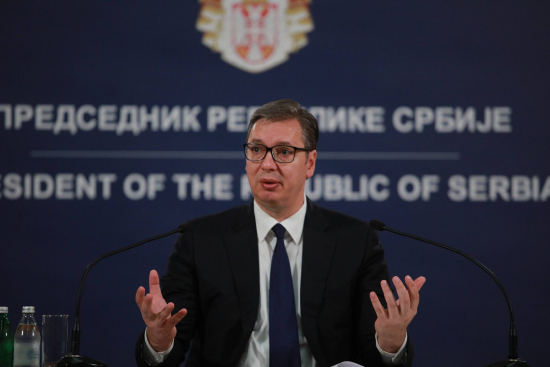 Beograd, 20.09.2021. – Predednik Srbije Aleksandar Vucic obratio se javnosti, danas u Predsednistvu Srbije u Beogradu. (BETAPHOTO/MILOS MISKOV/MO)