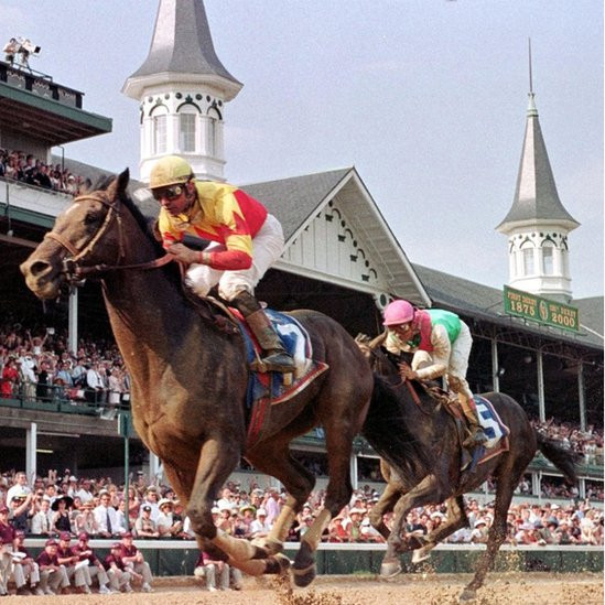 Horses racing