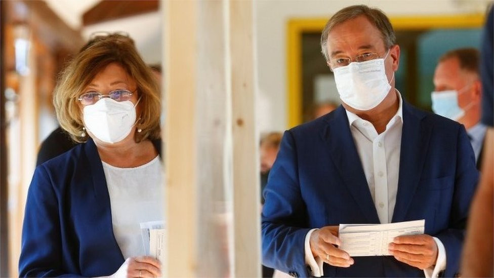 Christian Democratic Union (CDU) leader and top candidate for chancellor Armin Laschet and his wife Susanne Laschet