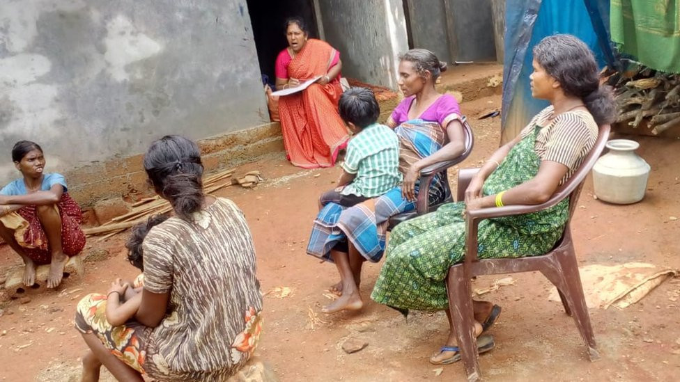 Thiruchelvi and a group of villagers