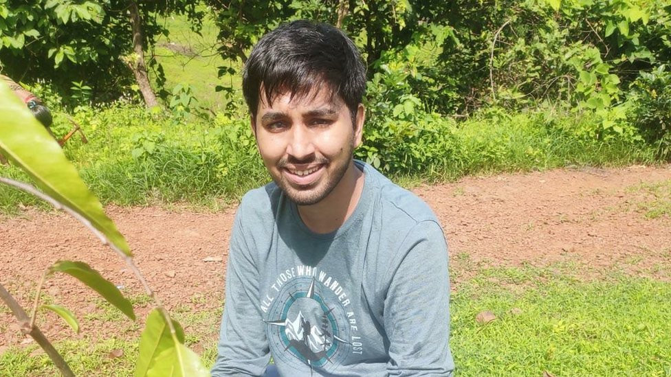 Tunmay Shinde in a field